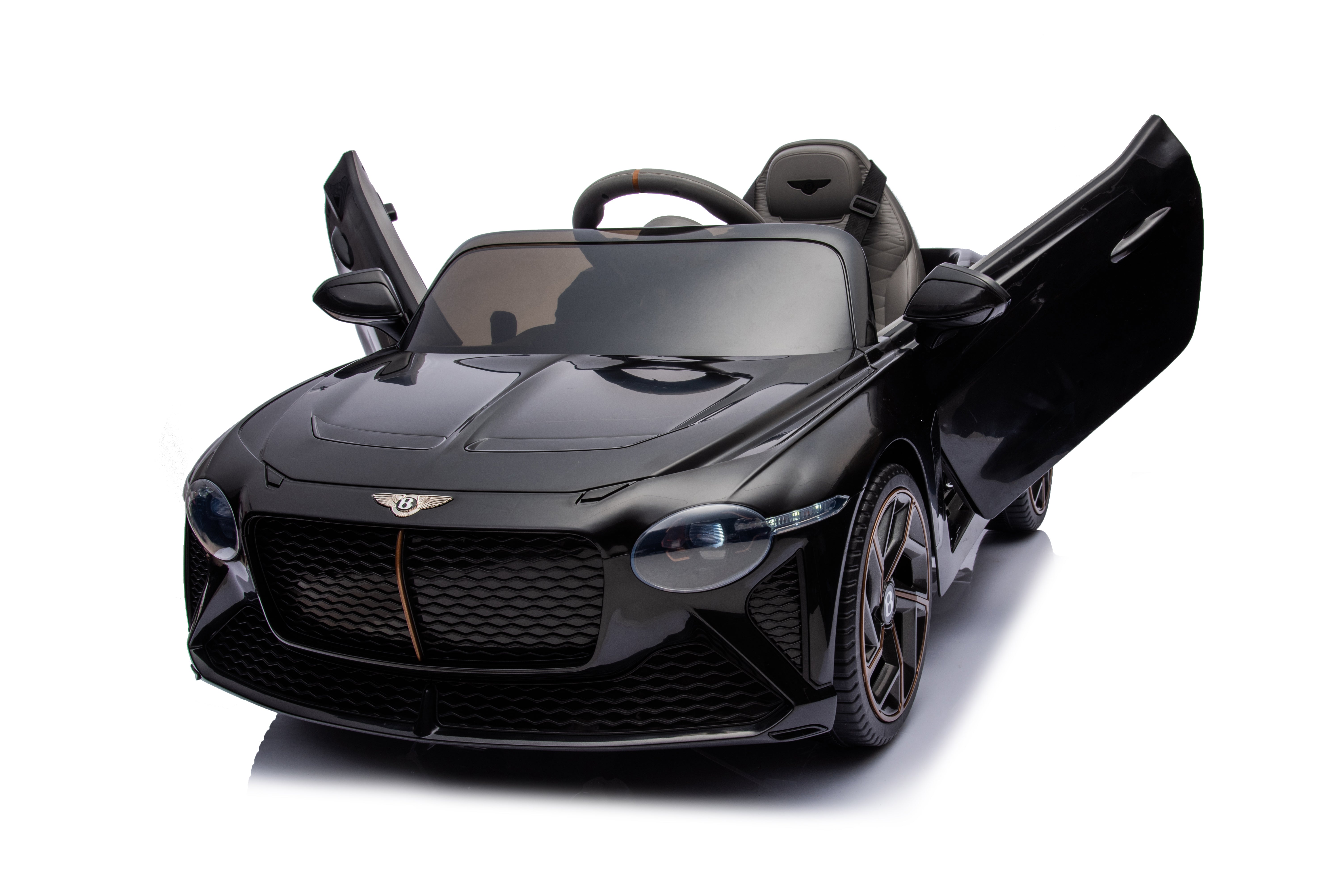 Mașinuță electrică copii Bentley Bacalar oficial licentiat, Kidoo, 12V, 2 motoare, telecomandă 2.4G, LED, USB, Bluetooth, 3-8 ani