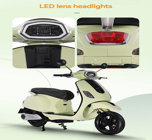 Scuter Electric N-Moto EL3 Verde – Motor Bosch 1000W, Dimensiuni 1760×540×1130mm, Greutate 65Kg, Viteză Max. 45 km/h, Autonomie 60 km, Baterii 72V, APP, GPS, Carte RAR (C.I.V) + CADOU Tricou N-Moto