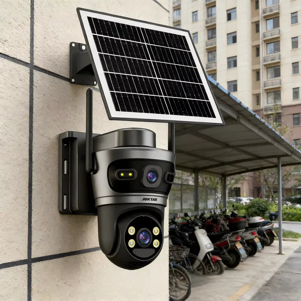 Cameră de Supraveghere Solară HNY 6MP 4G cu Panou Solar, Aplicația Yoosee, Rotire PTZ, IP66, Card 32GB Inclus