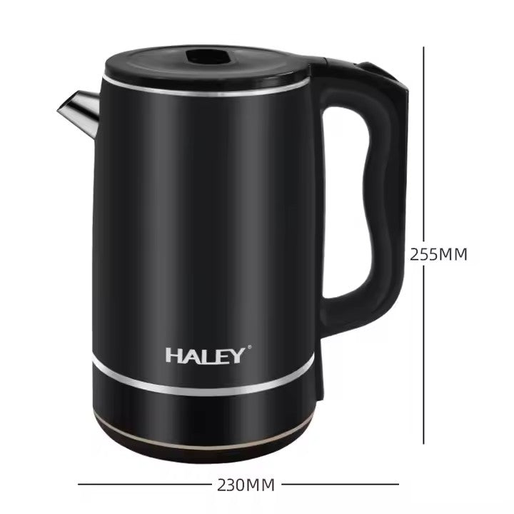 Fierbător Electric HALEY, Portabil din Inox de 3L, 1800W, încălzire Rapidă cu Oprire Automată, Negru