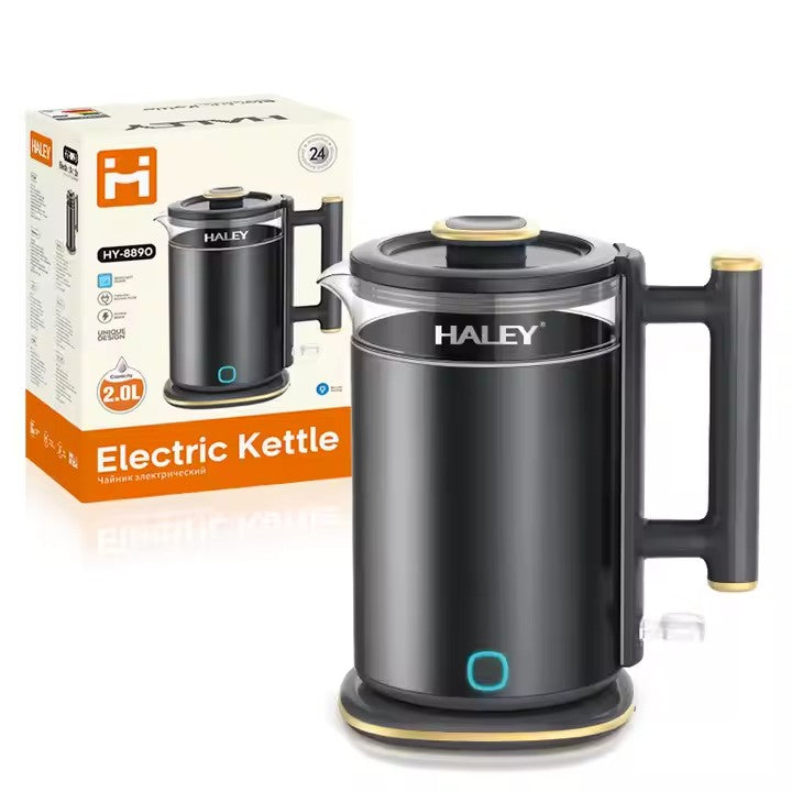 Ceainic Electronic de Apă HALEY, 2L, 1800W, Fierbător cu Căptușeală din Sticlă îngroșată, înalt Borosilicat