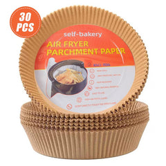 Hartie de copt pentru Air Fryer, AT PERFORMANCE®, rezistent la ulei, rezistent la apa, usor de curatat, model de desene animate, 20×20×4, 5 cm, maro, 30 buc