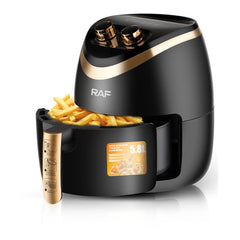 Friteuza electrica profesionala Air Fryer alb, AT PERFORMANCE®, RAF Air Fryer 5.8L 1500W Manual, Multi-Purpose, 360 Air Circulation R.5232 - Gatit sanatos si eficient pentru intreaga familie, negru