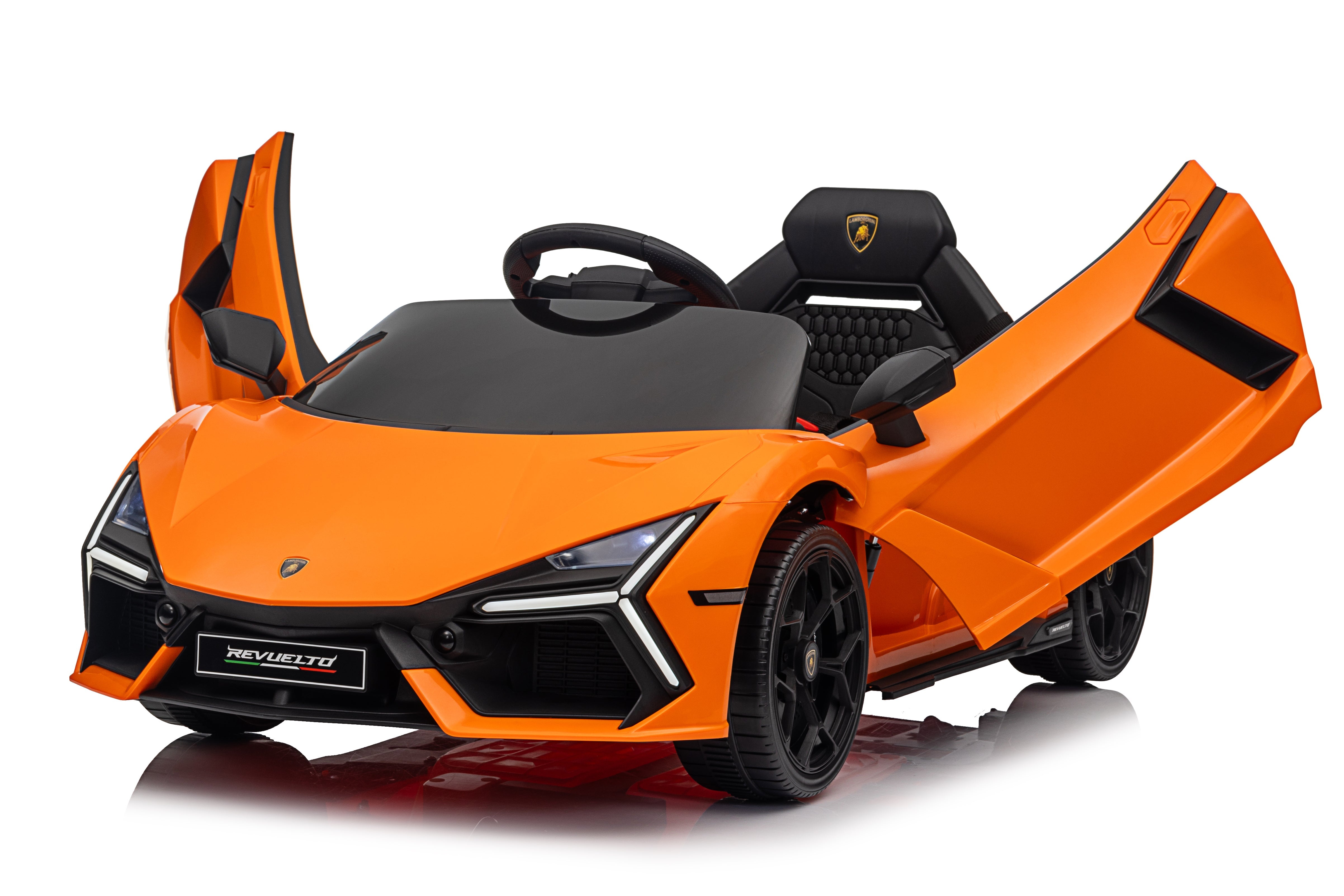 Lamborghini Revuelto – Mașinuță electrică oficial licențiată pentru copii (12V, 2 motoare de 390)