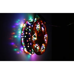 Instalatie de Craciun liniara AT PERFORMANCE®, interior/exterior, rola 50m,8 jocuri de lumini, multicolora, fir negru, 250 led.