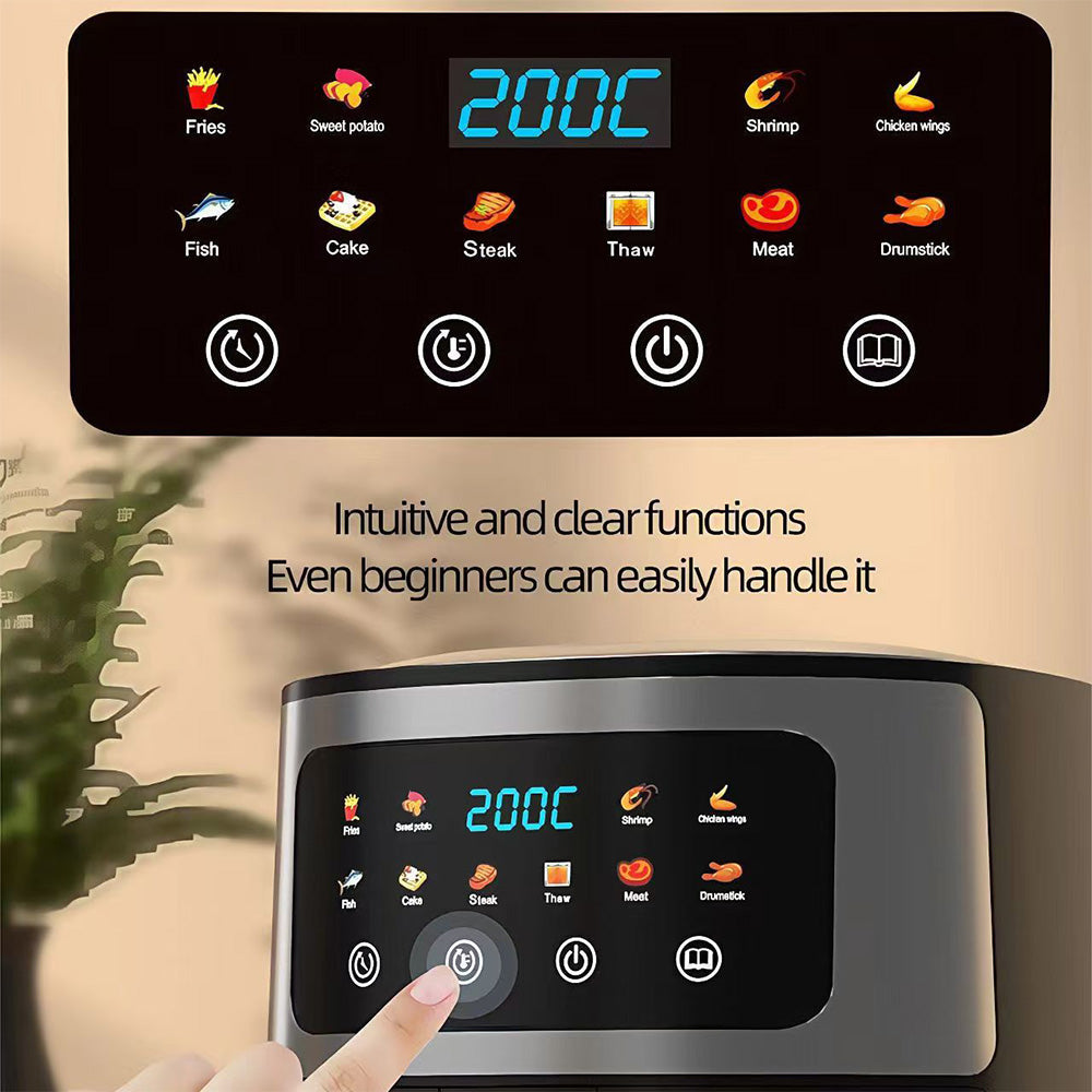 Friteuză cu Aer Cald AT PERFORMANCE® 8L, 10 Programe Smart, 2800W, Panou Tactil, Circulație 3D Aer Fierbinte, Teflon Non-Stick + 100 Bucăți Hârtie de Copt CADOU