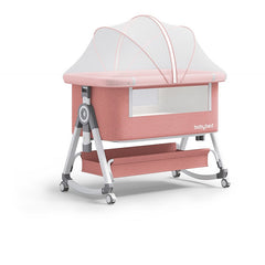 Pat portabil pentru bebeluși AT PERFORMANCE® 3 în 1 cu saltea confortabilă, înălțime reglabilă, roți și pliere ușoară – ideal pentru nou-născuți, gri