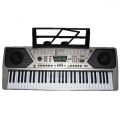 Orga Electronica + Stativ pentru Orga ,Cu 61 De Clape, 100 De Ritmuri, 100 De Tonuri, 10 Melodii Demo, Argintiu.