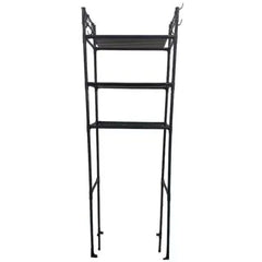 Raft metalic pentru baie, WC, masina de spalat, AT PERFORMANCE®, cu 3 polite, negru, 25x46x152 cm