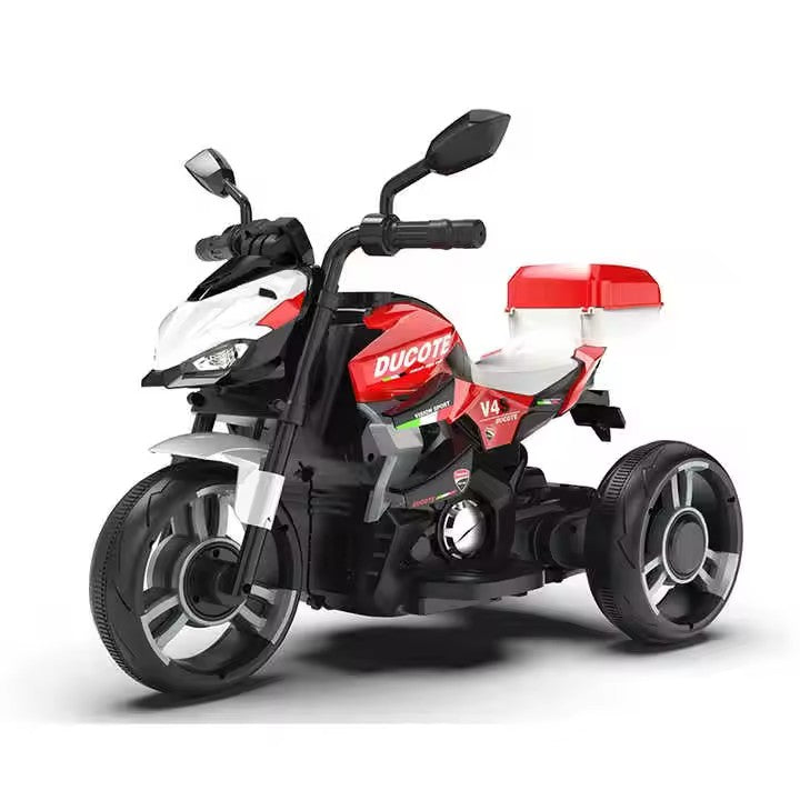Motocicleta Electrica cu Acumulator Pentru Copii AT PERFORMANCE®, Cu melodii si lumini, 6V, Max 30 kg, 3 Roti, Mers cu spatele, Rosu