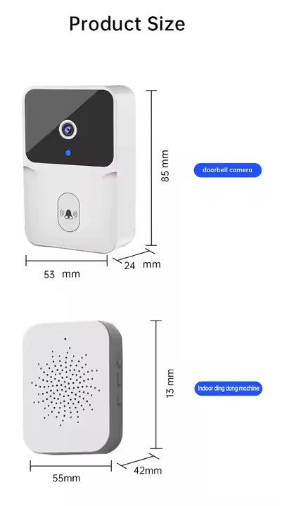 Sonerie Video Interfon Wireless AT PERFORMANCE®, Cameră HD 1080P, Control prin App, Vedere Nocturnă, Audio Bidirecțional, Cloud, RFID