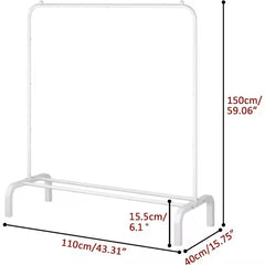 Pachet Promoțional 2x Suport Mobil, pentru Haine, AT PERFORMANECE ®, Umerase si Incaltaminte, Inaltime Reglabila, 155X110X40 Cm, Alb