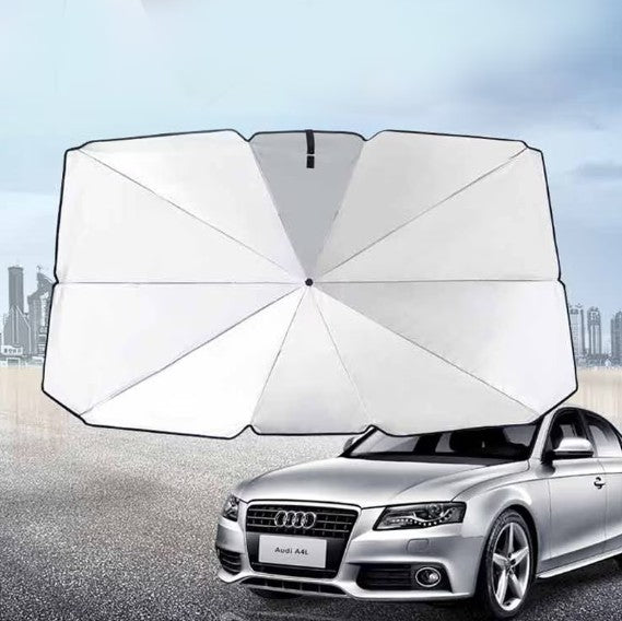 Pachet AT PERFORMANCE®, Parcare Inteligentă: Blocator Automat Loc + Parasolar Auto Pliabil UV – Siguranță și Protecție Completă Pentru Mașina Ta