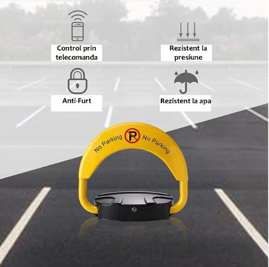 Pachet AT PERFORMANCE®, Parcare Inteligentă: Blocator Automat Loc + Parasolar Auto Pliabil UV – Siguranță și Protecție Completă Pentru Mașina Ta