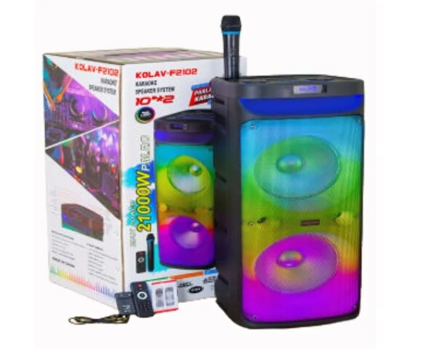 Boxa portabila bluetooth kolov F-2102, USB, Radio FM, microfon, joc de lumin RGB