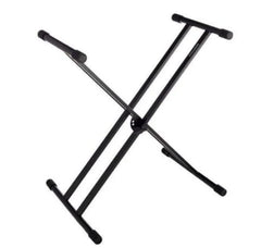 Stativ pentru Orga, Inaltime si Latime Ajustabile, Capacitate Maxima 25 Kg, Insertii de Cauciuc, Constructie In X, Picioare Anti-alunecare, Design Clasic, Negru