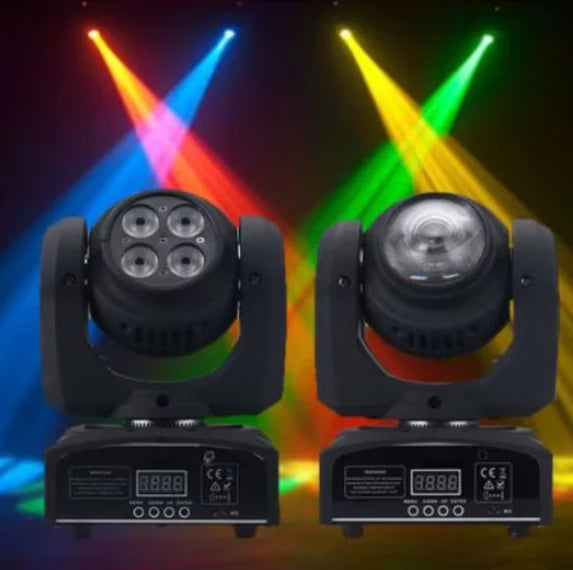 Proiector Mobil AT PERFORMANCE® cu Cap Dublu LED 100W – DMX, Gobo, Culori, Pan/Tilt Infinite