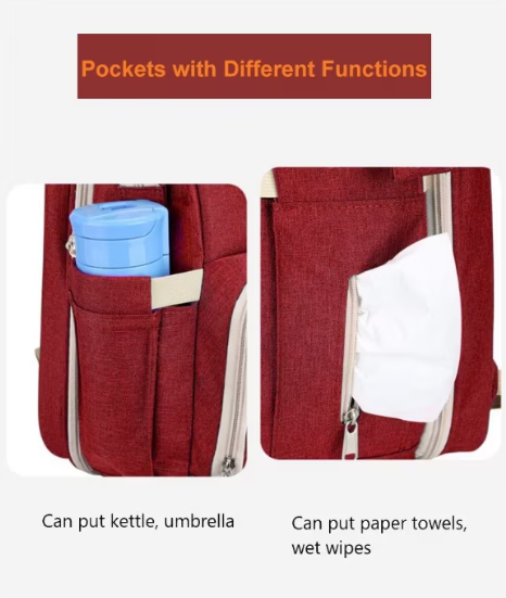 Rucsac 3-in-1 pentru bebelusi,Rosu