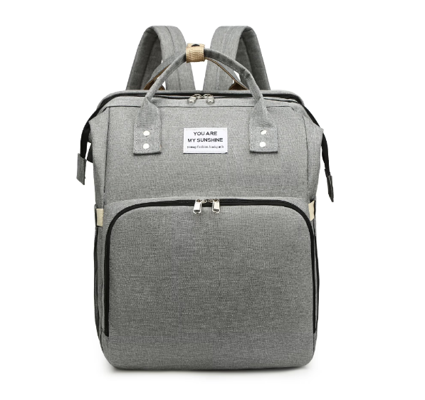 Rucsac Multifuncțional 3-in-1 pentru Bebeluși cu Pat Pliabil și Saltea, Roz Deschis – Impermeabil, Spațios, 39x30x18 cm