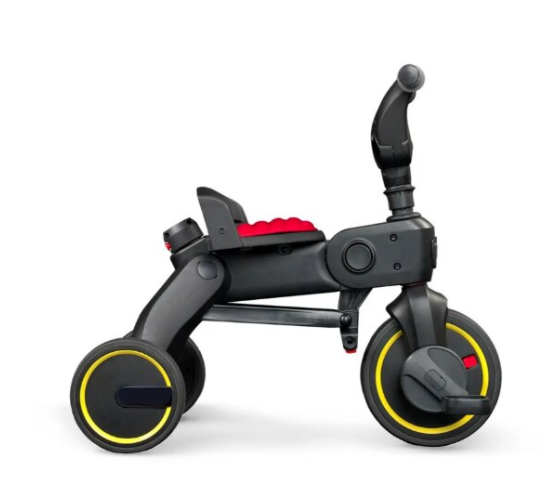 Tricicleta 4IN 1, At Performance, Centura Prindere, Bara Protectie, Piele ecologica, Suport Pahar, Pedale Detasabile, 6 luni+, Rosu / Negru