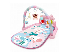 Saltea de Activitati si Joaca, muzicala pentru bebelusi, Multifunctional, Pian si Oglinda Detasabile, Jucarii Zornaitoare, Roz deschis, 0+ luni