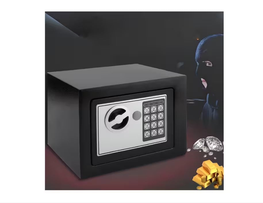 Seif Electronic, At Performance, Standard Mini cu Cifru si Cheie, din otel, 17x23x17 cm, Gri