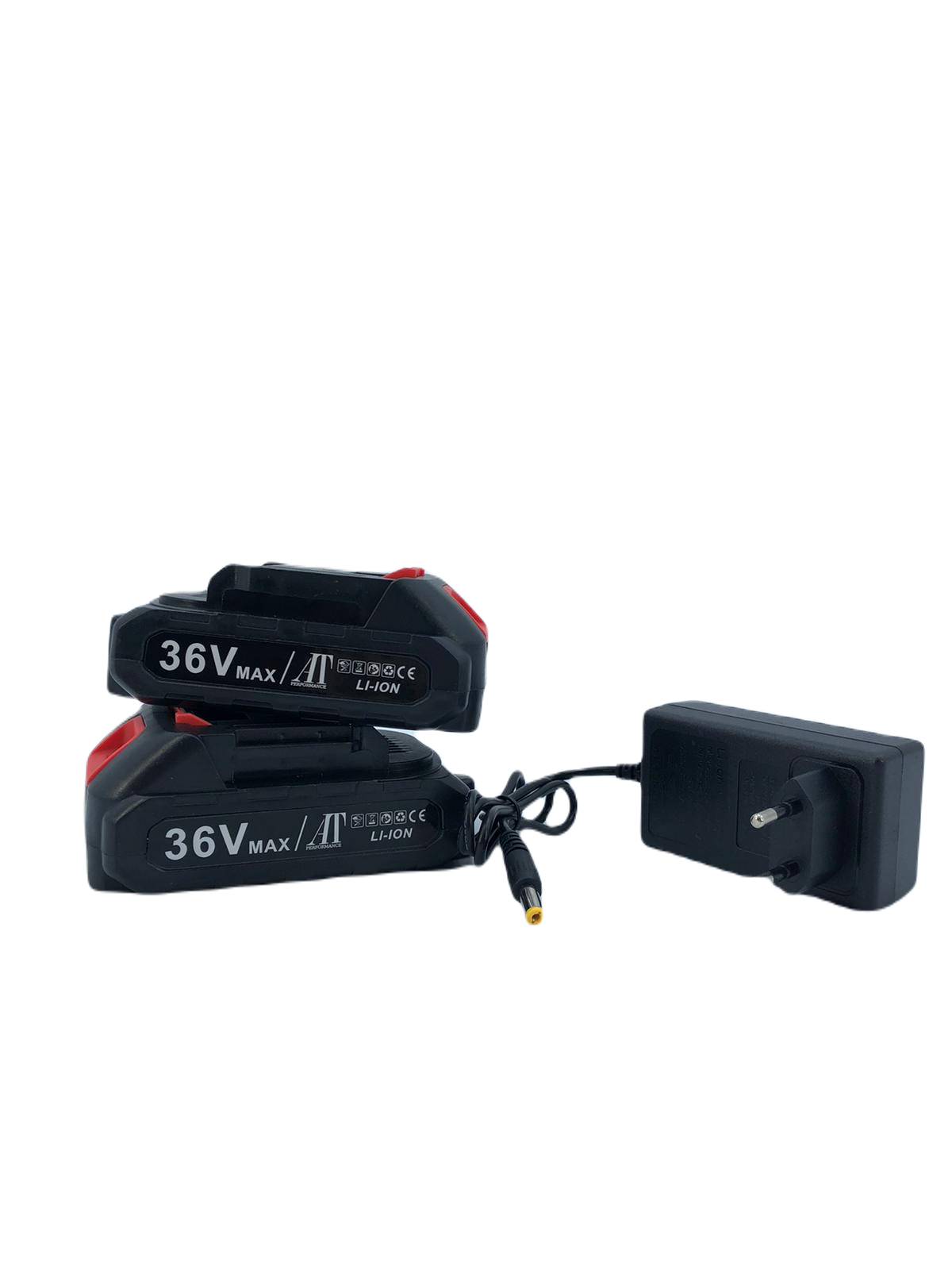 Fierastrau mini cu lant, AT PERFORMANCE®, 2 lanturi, 2 Baterii, 36V, Iluminare LED, Negru/Galben.