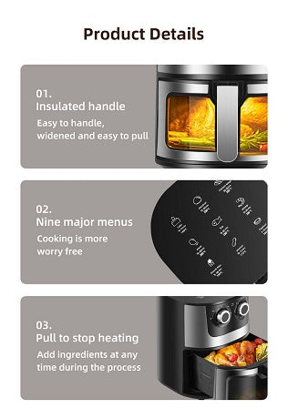 Friteuza cu geam Multifuncțională cu Aer AT PERFORMANCE – Gătit Sănătos, Rapid și Eficient