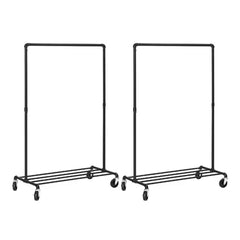 Pachet Promoțional 2x Suport Mobil, pentru Haine, AT PERFORMANECE ®, Umerase si Incaltaminte, Inaltime Reglabila, 163X100X49 Cm, Negru