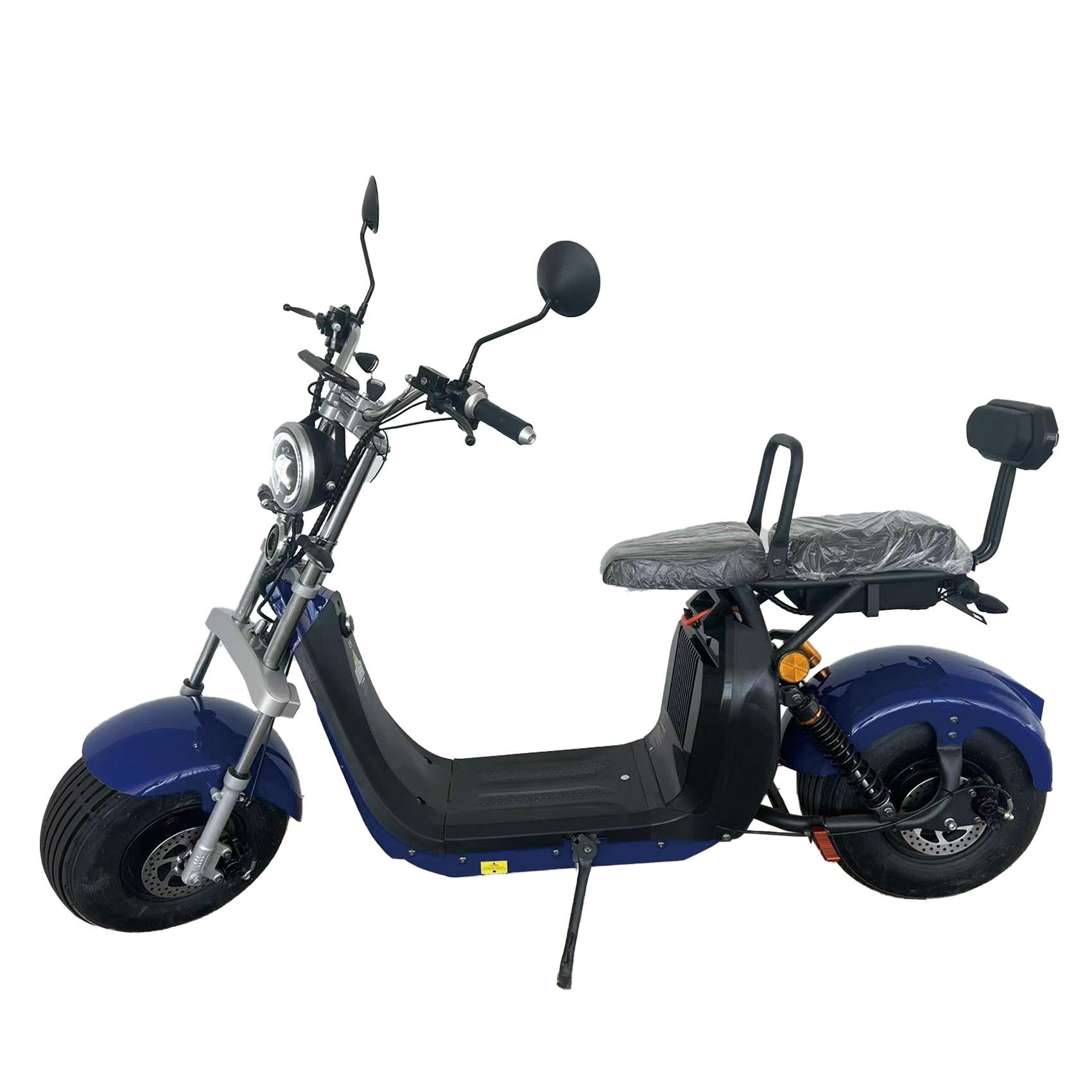 Scuter Electric 2 Persoane, Viteză Limitată 25 km/h – Fără Permis,  Motor 1500W, Baterie 20Ah, Suspensie Hidraulică, COC Inclus