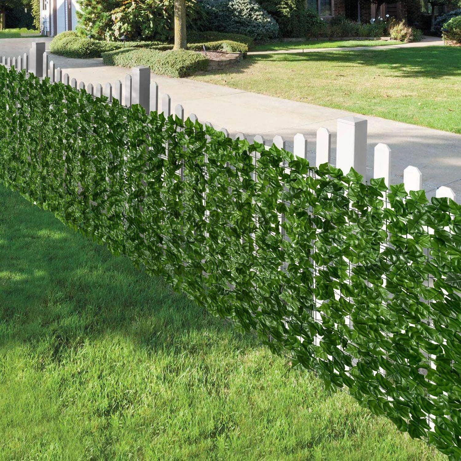 Gard viu decorativ frunze artificiale AT PERFORMANCE®, 3m x 1m lungime, verde deschis
