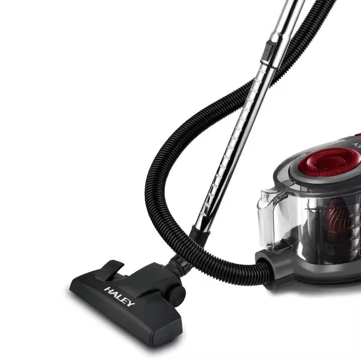 Aspirator fără sac HALEY 2L,1200W, Aspirator de praf Aspirator puternic cu fir, de calitate, cu ciclon, Rosu/Gri