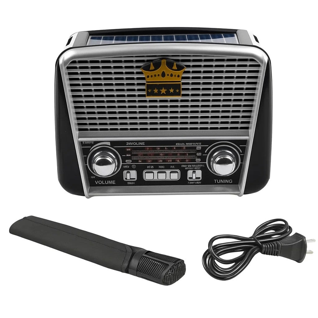 Radio Portabil Golon RX-BT455S cu Bluetooth, USB/SD, Panou Solar și Lanternă