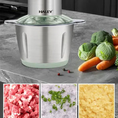 Tocător de alimente Haley HY-1238 – Putere de 500W și vas de 3L din inox pentru tocare eficientă