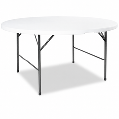 Masă Pliabilă Rotundă AT PERFORMANCE®, Ø180 cm, Cadru Metalic, Blat HDPE, Alb, pentru Evenimente și Catering
