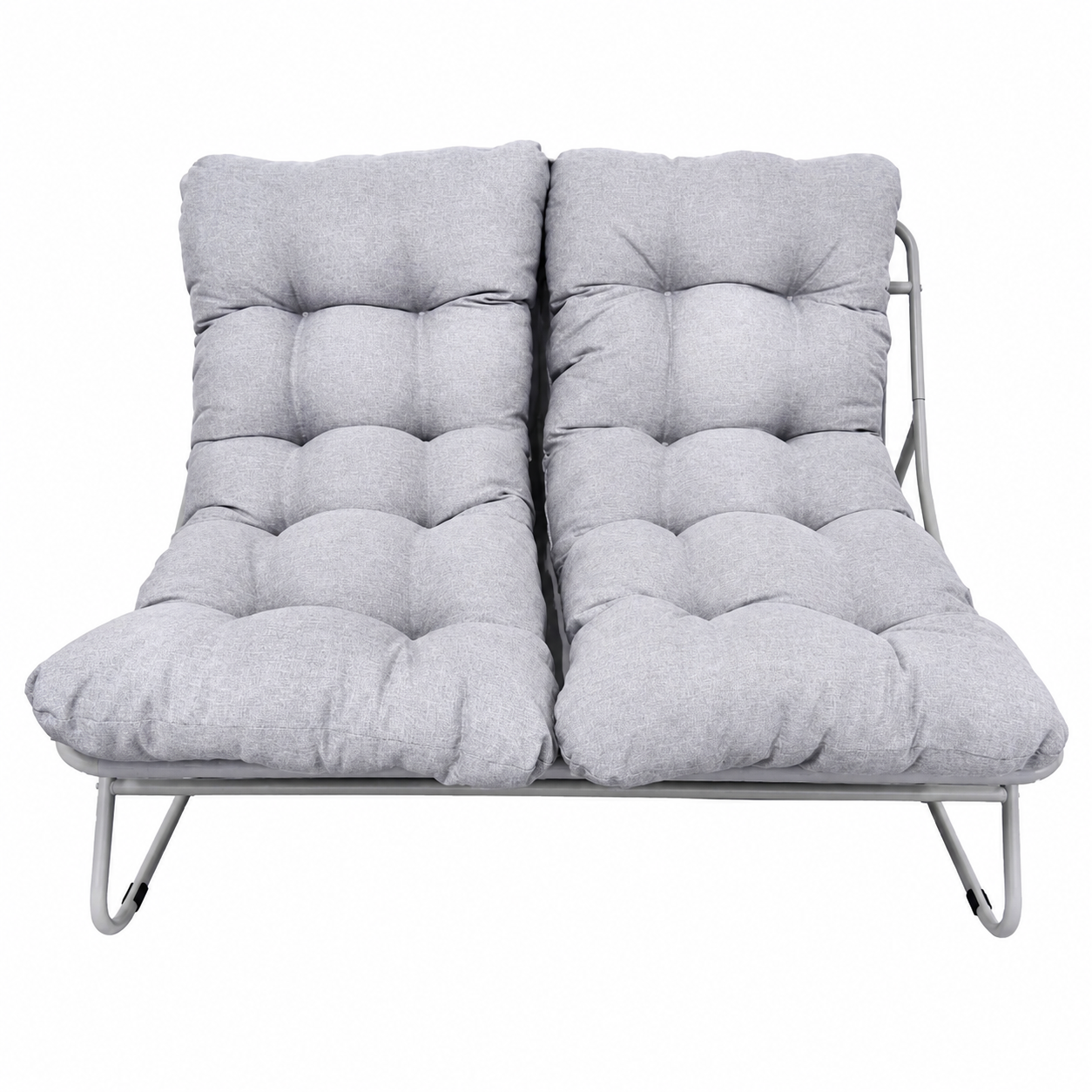 Set Mobilier Grădină AT PERFORMANCE® 4 Piese, Canapea 2 Locuri + 2 Fotolii + Măsuță, Cadru Metalic