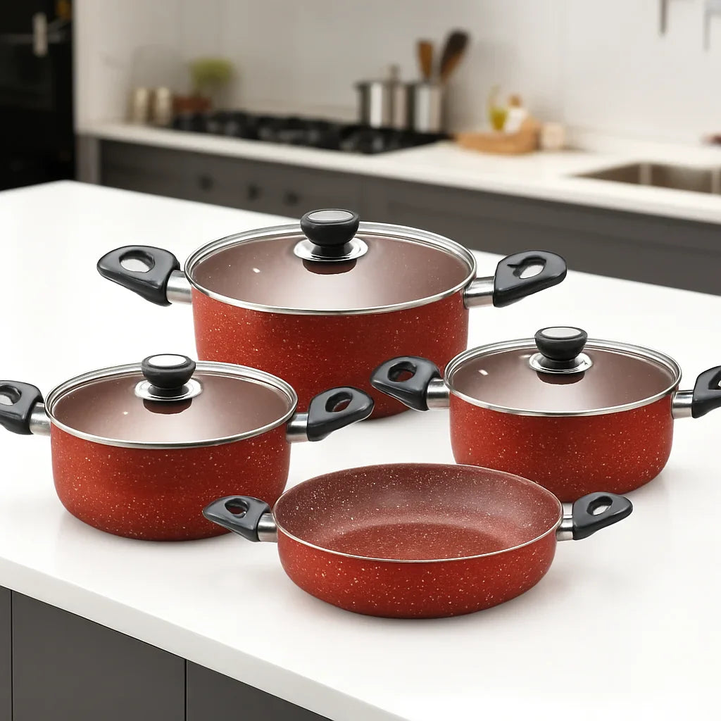 Set Oale Granit Antiaderent AT Performance Royal MN-322, 7 Piese, Marble Non-Stick