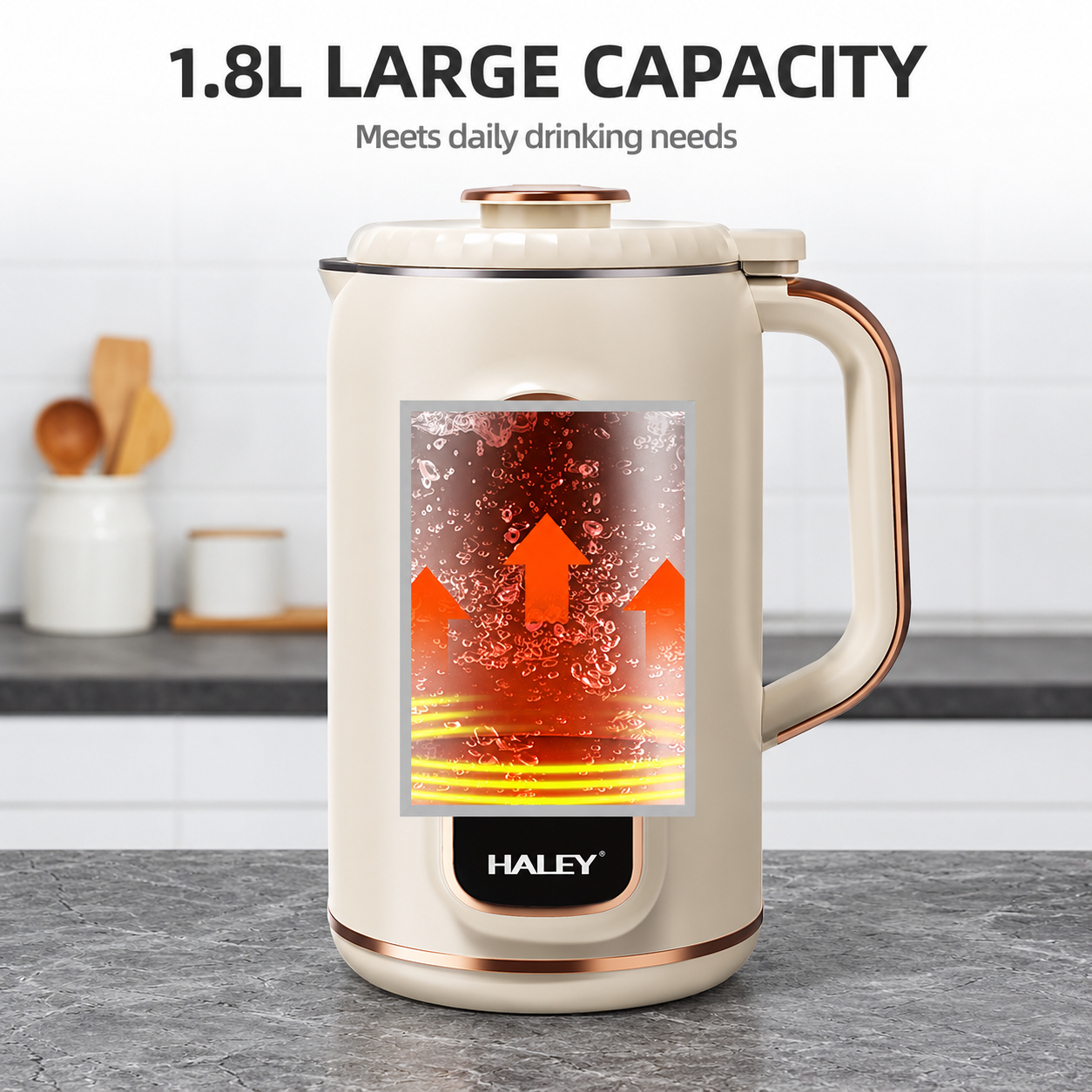 Aparat Multifuncțional pentru Prepararea Laptelui Vegetal și de Soia HALEY® HY-2721, 1800 ml, Putere Mixare 500W, Încălzire 1000W, 8 Funcții, Panou Tactil, Timer 12 Ore, Autocurățare