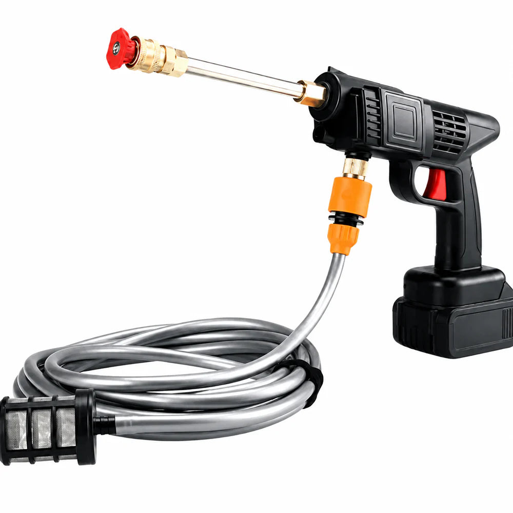 Pistol de spălat cu presiune AT PERFORMANCE® 36V, cu 2X acumulator, 25 bari, 240 l/h, mobil, multifuncțional, cu accesorii
