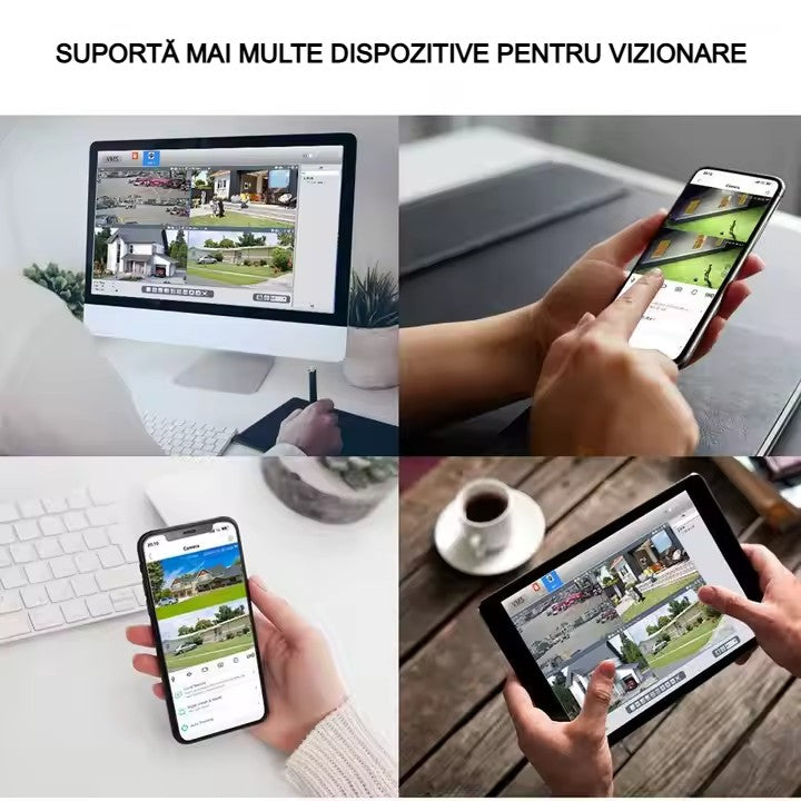 Cameră Supraveghere WiFi cu 3 Camere AT PERFORMANCE® – 15MP 8K, PTZ, Audio, Alarmă, Exterior, IP66