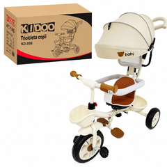 Tricicletă Evolutivă Kiddo KD-X06, Scaun Rotativ 360°, Poziție de Somn, Centură 5 Puncte, Copertină UV, Roți din Cauciuc, 9 Luni – 6 Ani