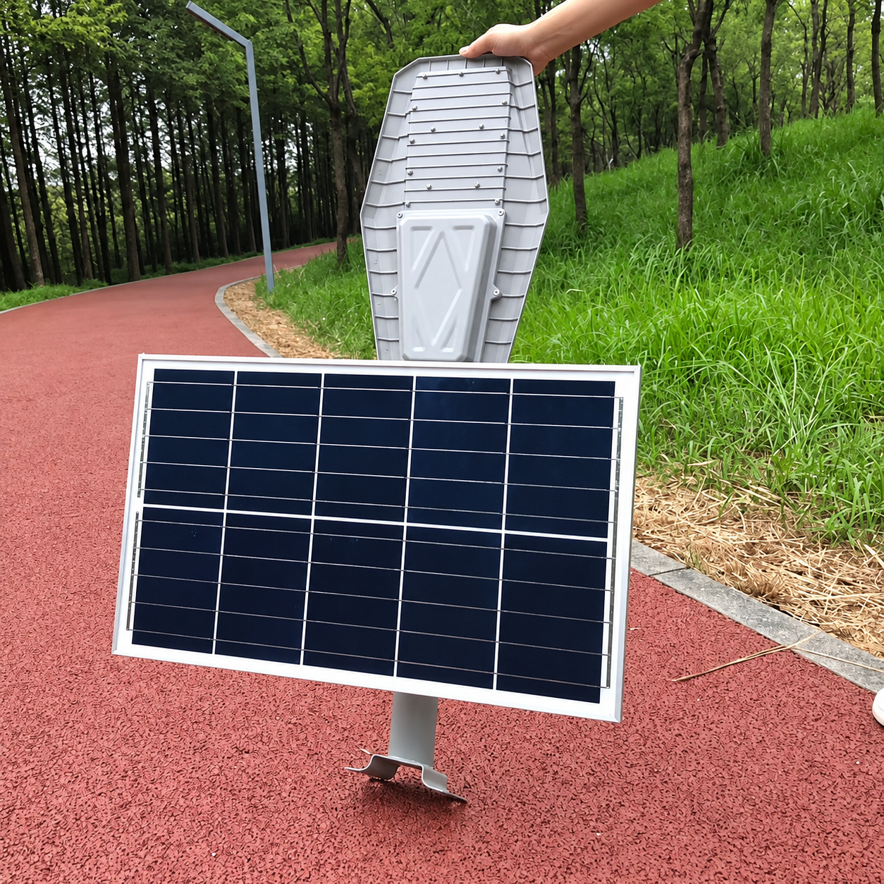 Lampă Solară Stradală LED 600W / 1000W / 1200W, Panou Fotovoltaic Orientabil, Telecomandă, IP66, Lumină Rece