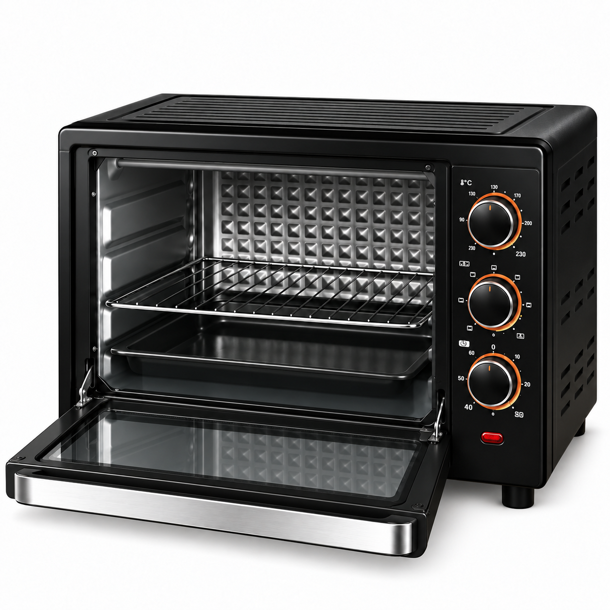 Cuptor electric HNT 48 L, 2500 W, cu grill și timer – HN 48 CR, Control Temperatură