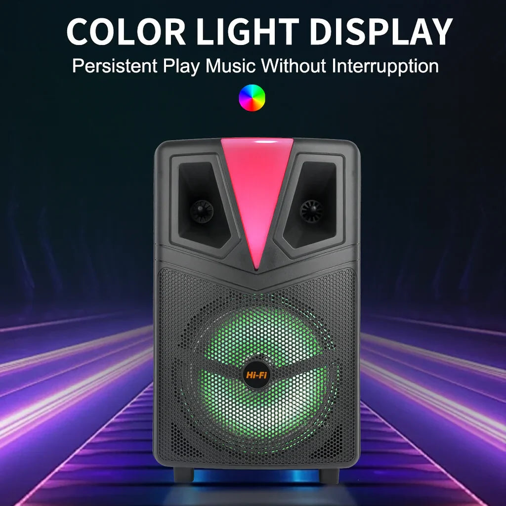 Boxă Portabilă Karaoke Sing-e ZQS8157, 8”, 20W, Bluetooth, LED RGB, Microfon, 3000 mAh – Super Bass