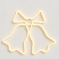 Clopotei decorativi luminosi, pentru Craciun, AT PERFORMANCE®, rezistenti la apa, suspendabili usa si geam, IP65, 50 x 60 cm, alb cald