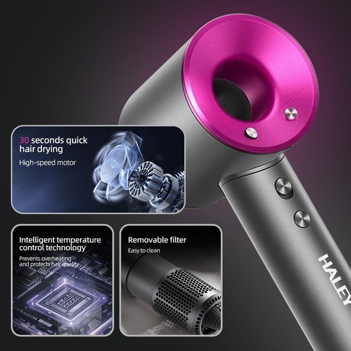 Uscator de Par Profesional HALEY HY-4009 – Putere Ultra-Ridicata de 1600W, Tehnologie cu Ionizare, Functionare Silentioasa si Control Avansat al Temperaturii