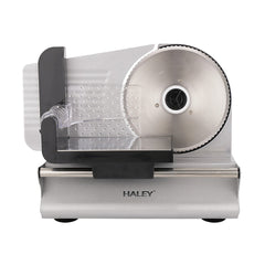 Feliator Electric de Alimente HALEY® HY-1329, Putere Maximă 800W, Lamă din Oțel Inoxidabil de 190 mm, Grosime de Tăiere Reglabilă 0–15 mm, Carcasă din Aluminiu Turnat, Protecție pentru Degete, Împingător Transparent cu Protecție