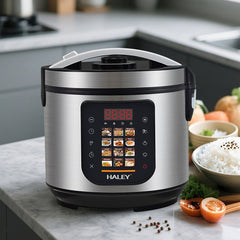 Oală Electrică Multifuncțională pentru Gătit HALEY® HY-2213, 1500W, Capacitate 6 Litri, Panou Digital cu 12 Programe de Gătire, Vas Interior cu Strat Antiaderent, Gătire Rapidă, Economie de Energie