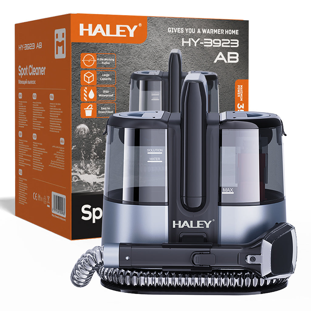 Aspirator cu Spălare HALEY HY-3923 AB, 3500W, Curățare Tapițerie, Canapele, Saltele și Covoare, Rezervor Apă Curată 1350 ml, Rezervor Apă Murdară 800 ml, Rază de Lucru 4 m, IPX4