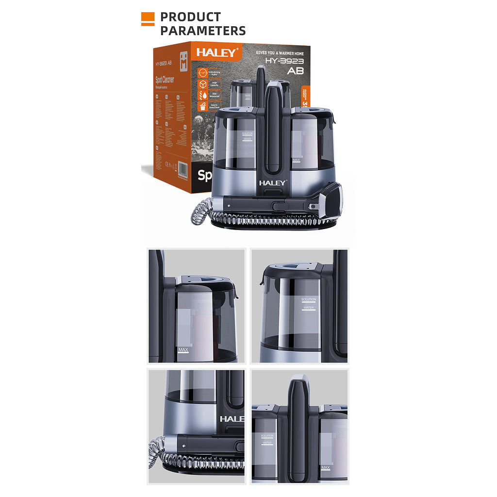 Aspirator cu Spălare HALEY HY-3923 AB, 3500W, Curățare Tapițerie, Canapele, Saltele și Covoare, Rezervor Apă Curată 1350 ml, Rezervor Apă Murdară 800 ml, Rază de Lucru 4 m, IPX4